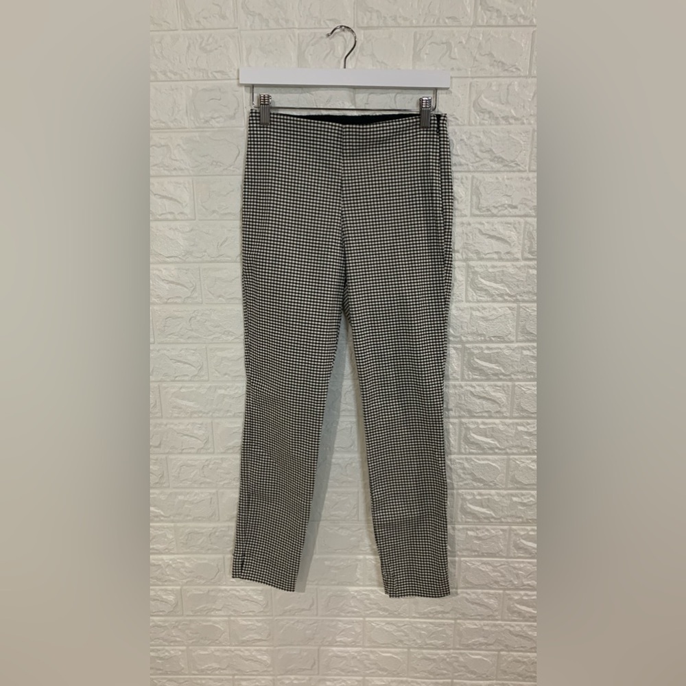 Excellent Condition High Waisted Never Fade Pixie Ankle Gingham Pants | Black Wh - Picture 9 of 11